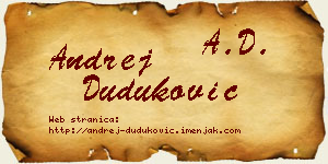 Andrej Duduković vizit kartica